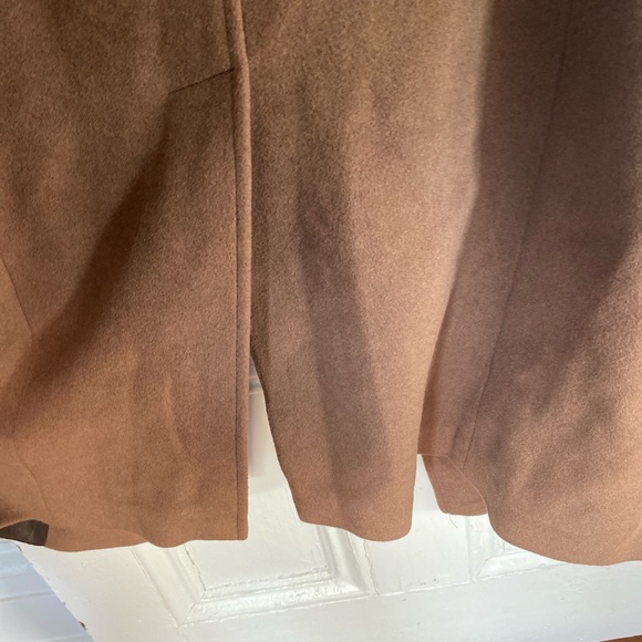 CHOCOLATE BROWN ITALIAN WOOL PEA COAT - Picture 4 of 8